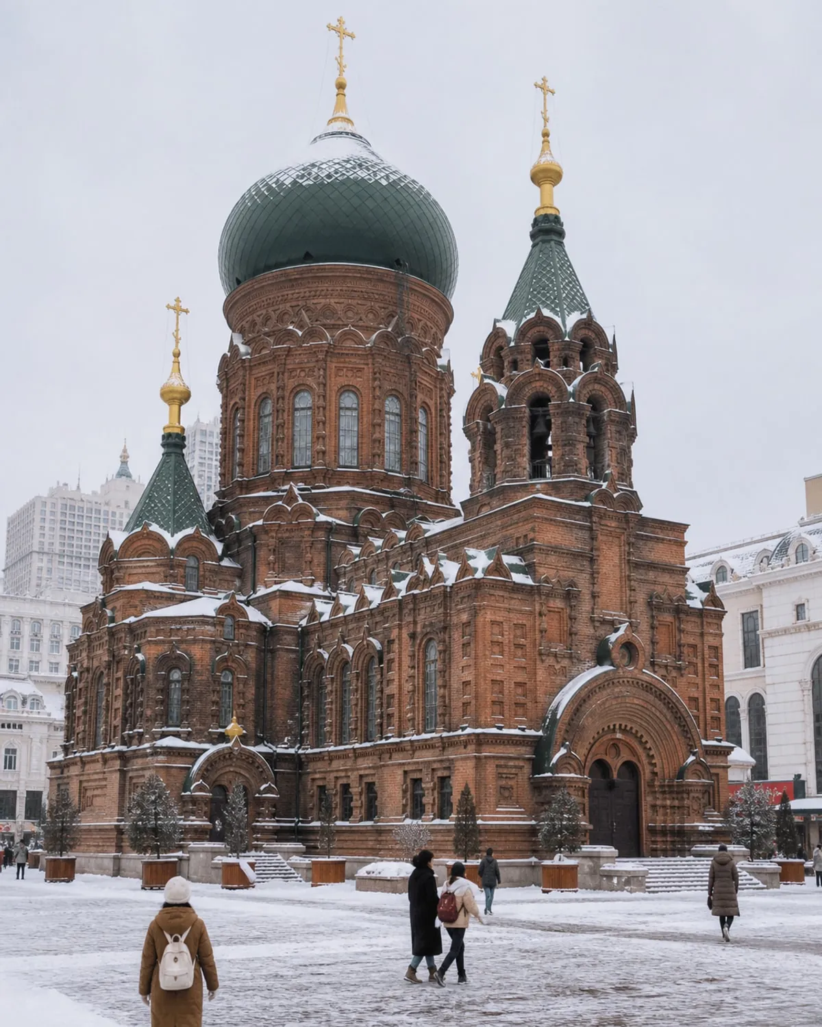 Saint Sophia Cathedral in snowy Harbin