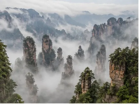 Sandstone peaks in Zhangjiajie